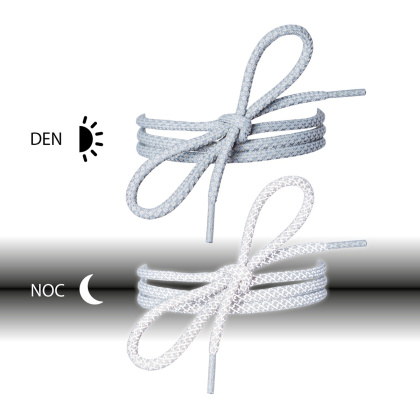 Reflexní tkaničky kulaté - šedé